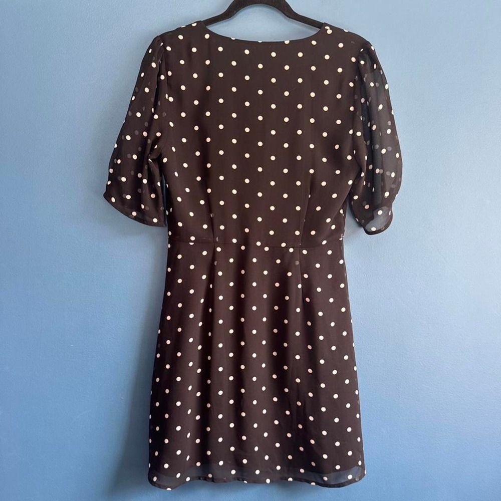 Aritzia Wilfred Polka Dot Dress Women's Size 6 Black White Button Front Twee - Picture 3 of 8